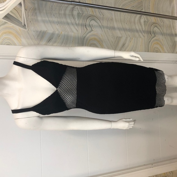 Black Mesh Mini Dress - Picture 1 of 3
